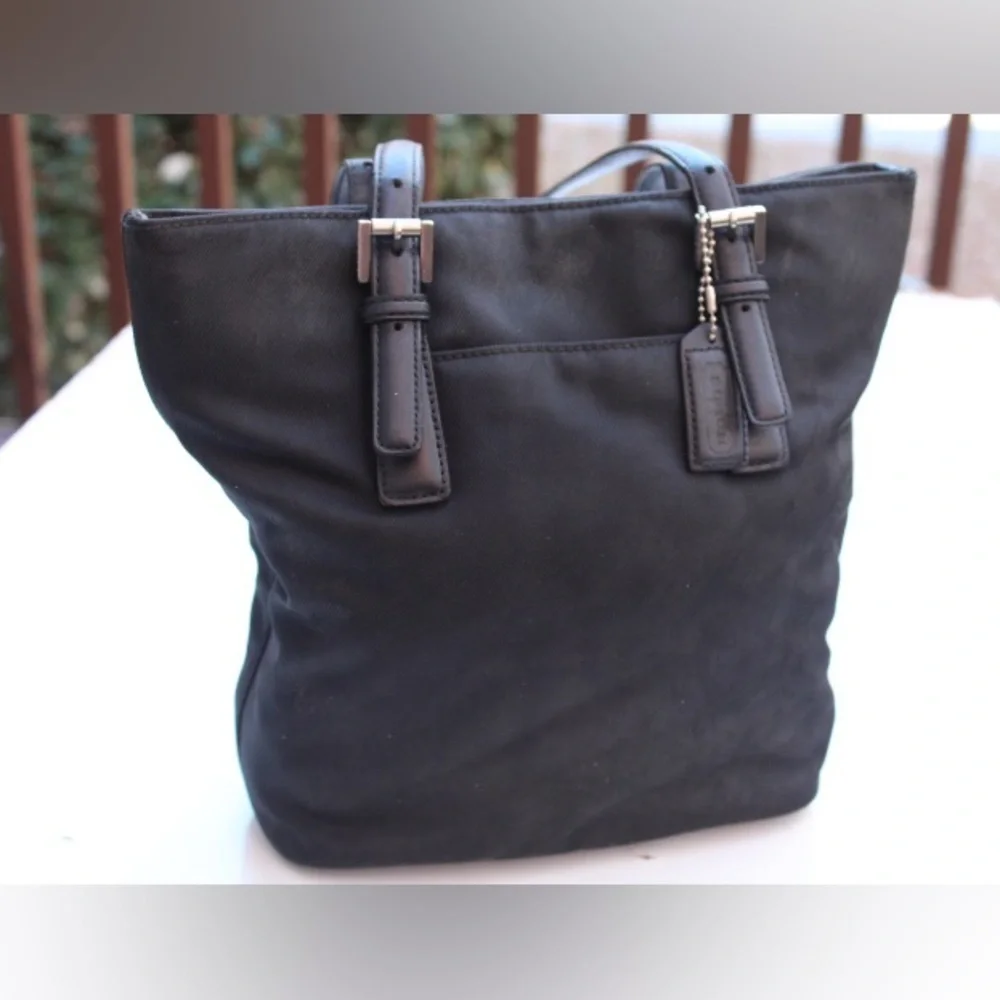 Vintage Coach twill fabric bag